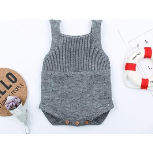 Baby Boy Girls Clothes Newborn baby boy girls clothing Knitting Infant Romper Jumpsuit Outfits Solid Sample Sleeveless Romper