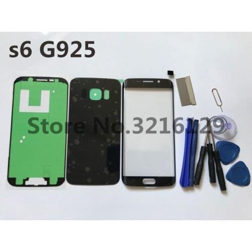 Original For Samsung Galaxy S6 Edge G925 G9250 G925F Housing Back Glass Phone Rear Cover Battery Door+front glass lens+tools