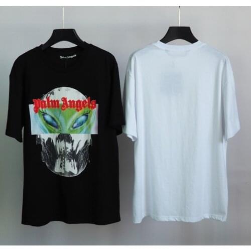 Palm Angels 21SS Letter Logo PA Loose CasualRound Neck Short Sleeve T-shirt Bear MenWomen Lovers Couple Style 2015