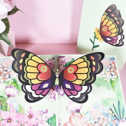 Butterfly Blessing Cards 3D Popup Greeting Cards Handmade Card for Birthday Anniversary Wedding Thanksgiving Valentines Day