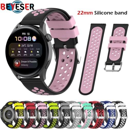 22mm Silicone Strap for Huawei Watch 3 3 Pro 46mm GT2 Pro Replaceable Wrist Strap Bracelet Watchbands for Huami Amazfit GTR 47mm