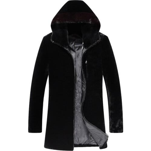 Real Sheep Shearling Fur Coat Mens Winter Jacket Men Mink Fur Collar Real Wool Coats Luxury Warm Jackets 5xl Veste Homme MY1622