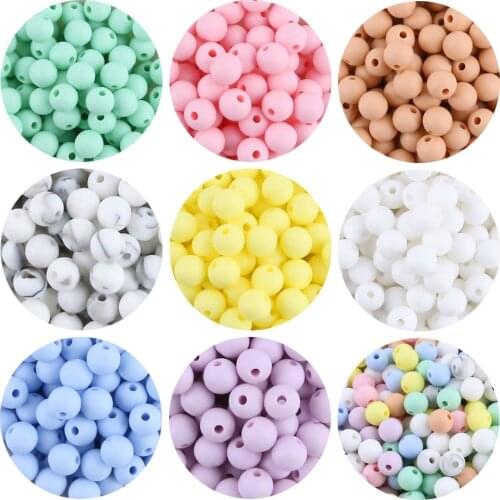 Lets Make Silicone beads 9mm 50pc Perle Silicone Teething Beads For Jewelry Making Baby Products DIY Silicone Kralen Beads