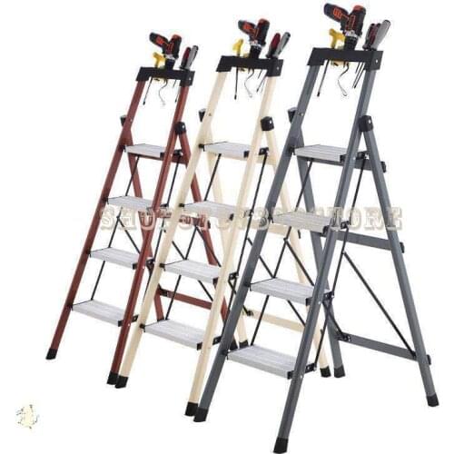 Ladder Household Folding Indoor Stair Stool Herringbone Multi-function Thickened Pedal Aluminum Alloy Four Or Five Step Telescop