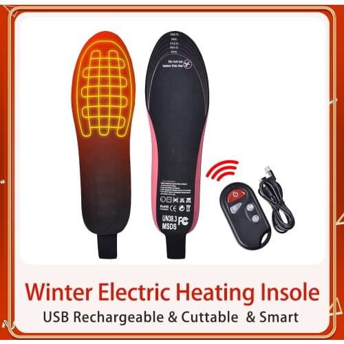 Winter Electric Heating Insole USB Rechargeable Smart Remote Control Heating Insole Cuttable Warm Insole For Outdoor Sports