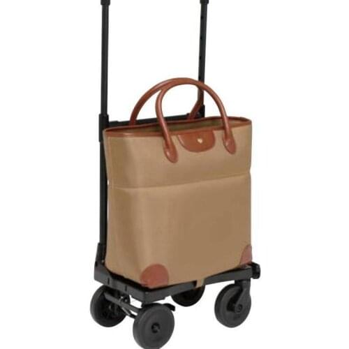 Brown Canvas Shopping Trolley