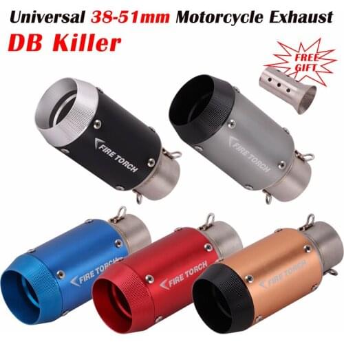 Universal 38-51mm Motorcycle Exhaust Tube Escape Moto Muffler modified DB Killer For CBR650 MT09 DUKE790 FZ6 Z900 S1000R GSX 650