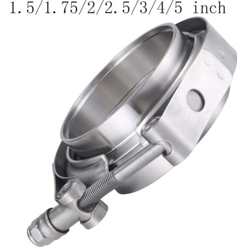 1.5/1.75/2/2.5/3/4/5 inch Male/Female V-Band Clamp Flange Kit V-band Turbo Exhaust Pipes Car Accessories