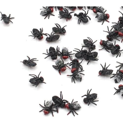 10Pcs Housefly Halloween Gadget Plastic Joke Decoration Props Rubber Centipede Toy Gags Practical Jokes Toys Plastic Bugs Hot