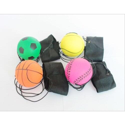 100pcs 63mm Throwing Bouncy Ball Rubber Wrist Band Bouncing Balls Kids Funny Elastic Reaction Training Balls Antistress Toys #36