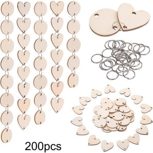 100pcs DIY Calendar Reminder Record Round/Heart Wood Piece Plaque Home Decoration Pendant Creative Teaching Supplies