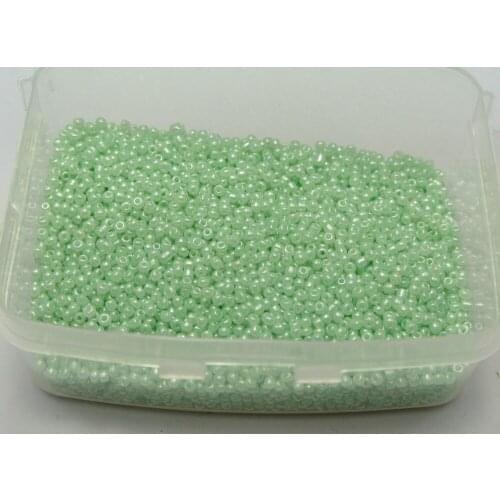10000 Ceylon Pastel Green Glass Seed Beads 2mm (12/0) + Storage Box