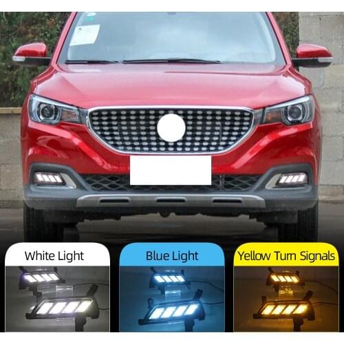 Car Flashing 2PCS Car LED DRL Daytime Running Lights Turn signal lamp For MG ZS 2017 2018 2019 Fog Lamp Covers