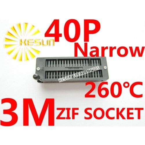 20PCS 3M 40P Black Narrow Universal ZIF Socket 40pin