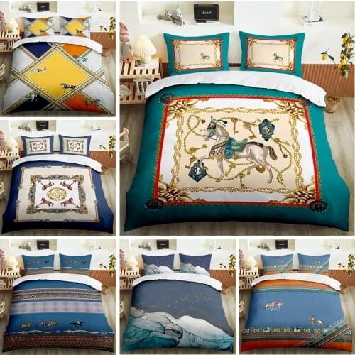 2020 New luxury 3D printing comfortable double bedroom Bedding Set Duvet Cover Bedding Set pillow case extra large