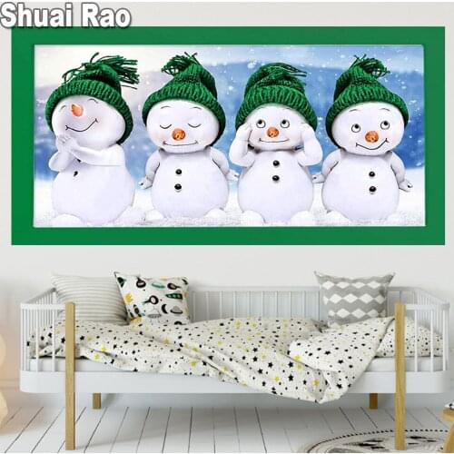 5D Diamond Painting Christmas Snowman Baby Full square Drill Round Diamond Embroidery Cartoon DIY Room Decor 2021 Gift