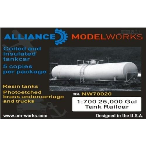 AM-WORKS NW70020 1/700 25.000 Gal Tank Rail Car - Upgrade Detail Set