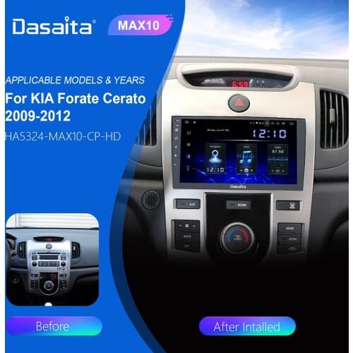 Dasaita 9" IPS Screen Car Radio Android 10.0 for KIA Forate Cerato 2009-2012 with 1280*720 Auto Stereo GPS Navi 4G 64GB Carplay