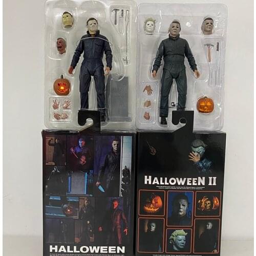 Michael Myers Action Figure NECA Halloween Ultimate Toy Pumpkin With Led Light Christmas Michael Myers II Horror Halloween Gift