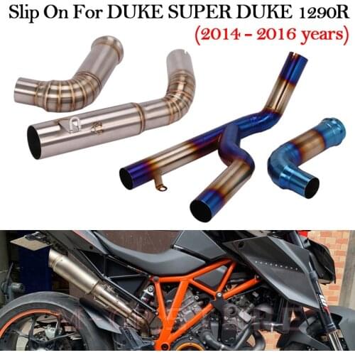 60MM Slip On Motorcycle Exhaust Moto Escape Muffler Modified Middle Link Pipe For DUKE SuperDuke 1290R 1290 R 2014 15 2016 Years