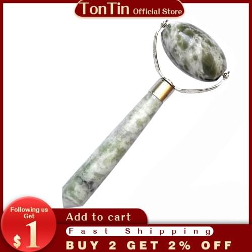 Good quality! Wholesale & Retail Big size beauty face Massage Guasha Roller Natural Glaze jade