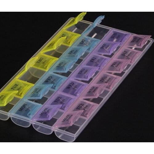 HOT 28 Compartments Pills Storage Box Weekly 7 Days Tablet Health Care Pill Box Holder Medicine Organizer Case