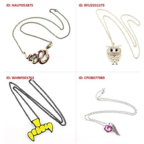 Fashion Jewelry Necklace Pendent Rhinestone Snake Golden Metal Owl Yellow Florescent Light Steampunk Teeth Pink Blue Plu