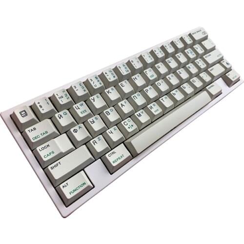 Retro Beige White Russian 6001 Keycap Set Cherry Profile Dye-subbed PBT Keycap For 61 64 68 84 96 98 Layout Mechanical Keeb