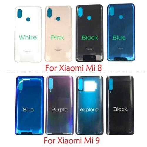 New Battery Back Cover Glass Rear Door For Xiaomi Mi 8 9 10 Mi8 Mi9 Mi10 5G Replacement Housing STICKER Adhesive