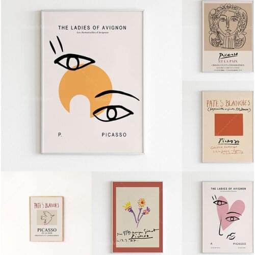 Picasso Art Print Museum Poster, Minimalist Home Decoration, Picasso Mural, Picasso Line Art