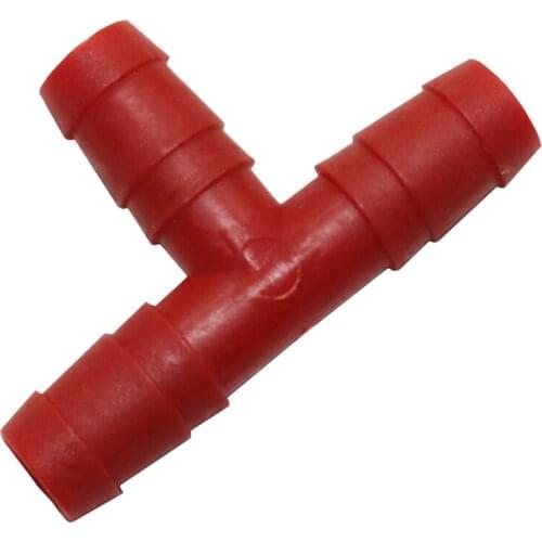 Plastic Tee Diameter 9 mm Bird Rabbit drinking waterer pipe red Tee pipe Chicken waterer Poultry feeding accessories 20 Pcs