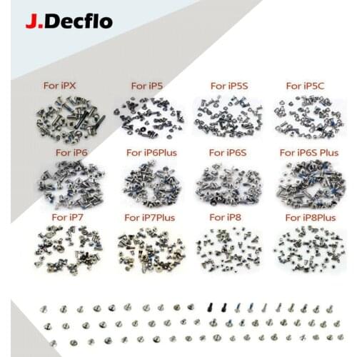 JDecflo Full Screw Set For iPhone 6 6S 6Plus 7 8 7Plus X 11 11Pro 12 12Pro Repair Bolts Complete Kit Replacement Accessories