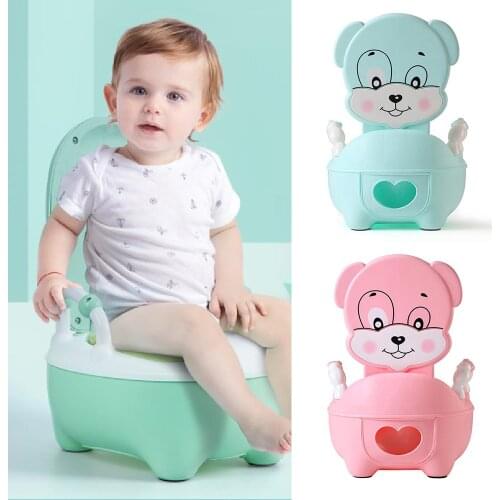 Portable Baby Pot For Children Potty Toilet Seat Kids Potty Training Infant Cartoon Bedpan Comfortable Backrest Toilet Bowl Pots