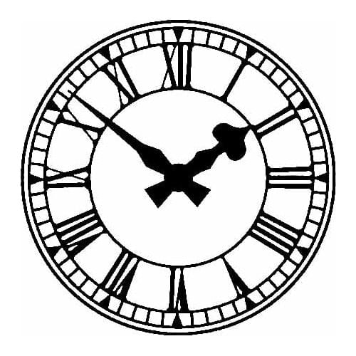 Simple Antique Clocks, Exquisite Decals, Car Window Decoration, Personalized Pvc Waterproof Decals, Black/white, 17cm*17cm