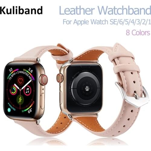 Genuine Leather Band for Apple Watch SE/6/5/4/3/2/1 38mm 40mm Watchband Leather loop Replacement Strap for iWatch 6/5 42mm 44mm
