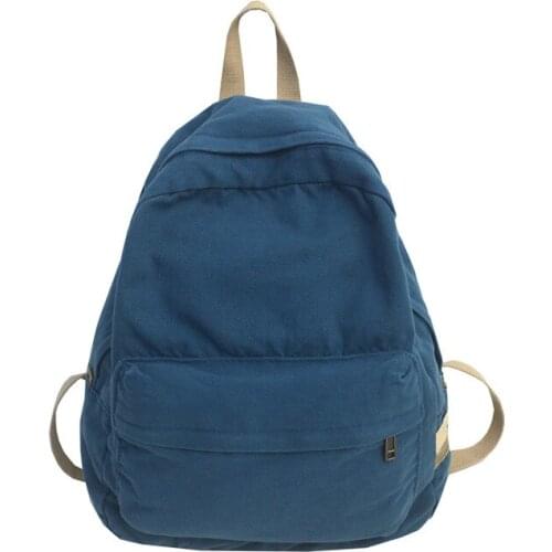 100% Cotton Fabric Backpacks Solid Black Canvas Leisure Or Travel Bags Brand High Quality Large Capacity Green School Bags