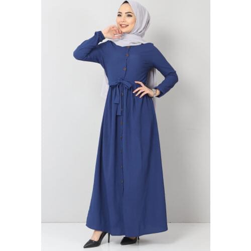 Tesettür Elbise TSD55396 Saks
