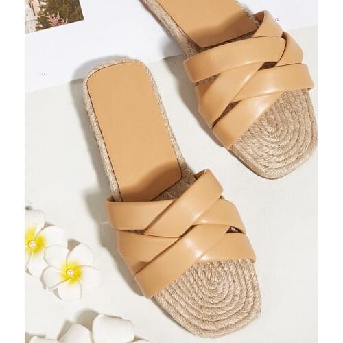 Women Shoes Slippers Female Flats Rubber Slippers Weave Ladies Flip Flop Women Summer Footwear Female Slides Concise Flip-Flops