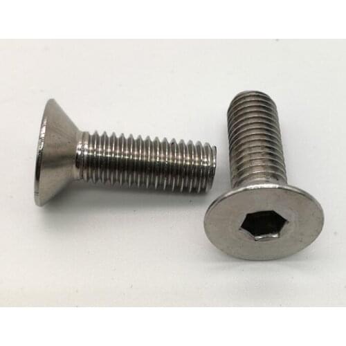 100Pcs M2 M2.5 M3 M4 M5 M6 Cap Screws Flat Head Hex Socket DIN7991 Stainless Steel 304