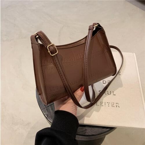 Crocodile Pattern Women Underarm Bag PU Leather Ladies Baguette Purse Handbags Fashion Female Small Shoulder Messenger Bags