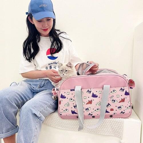 Portable Dog Carrier Bag Breathable Pet Puppy Travel Bag Backpack Outdoor Folding Handbag Bag for Small Dogs Cats