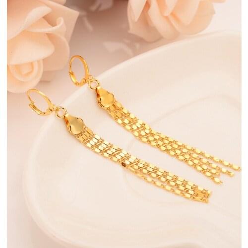 Gold cz crystal Bohemian Handmade Long Tassel Earrings For Women Fashion Jewelry cute Beads Statement Earrings Ethnic Drop gift