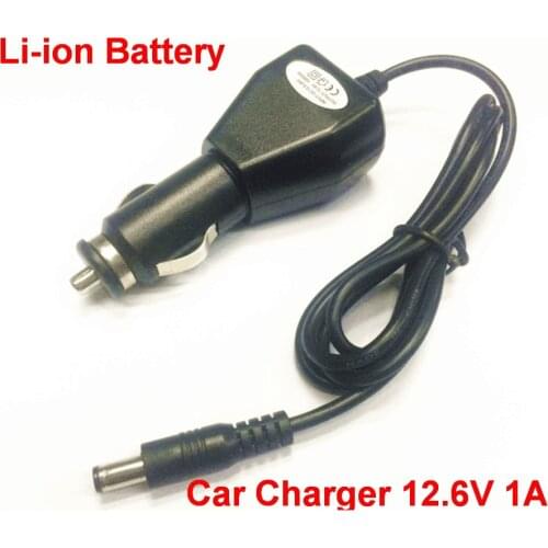 1pcs 12.6v 1a Li-ion Battery car charger adapter 5.5mm x2.1mm plug 1000mA automatic cut full charge