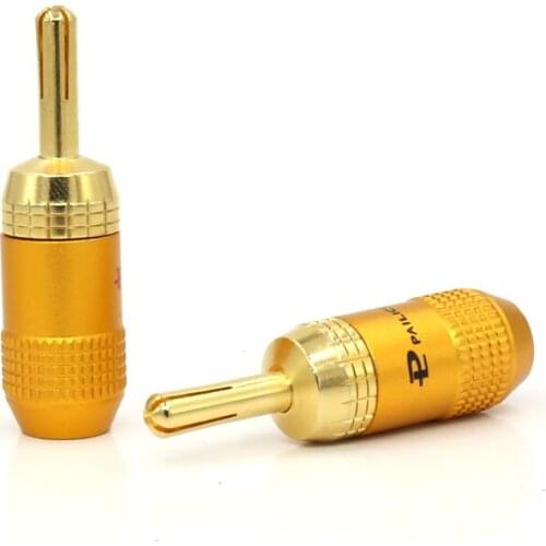 10 Pcs Hi-end Gold Plated Banana Plug Connector for Speaker Cable Solder Free
