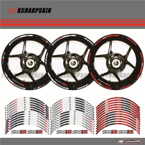 12 X Thick Edge Outer Rim Sticker Stripe Wheel Decals FIT BMW S1000XR 17'' pegatina rueda moto