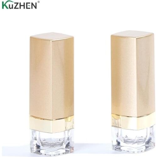 2Pcs/lot Square Lipstick Tube Empty Glod Color Lipstick Tube Lipstick Tube 5 ML