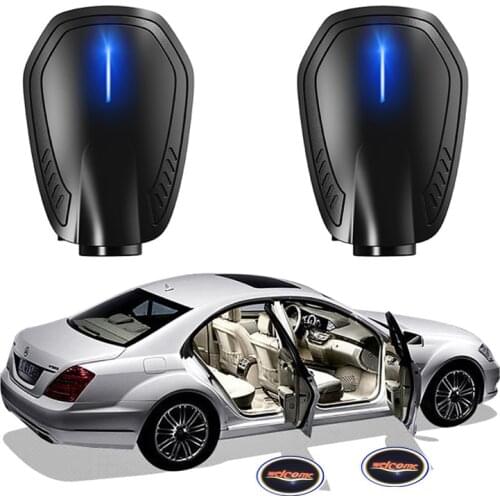 2PCS Rechargeable Led Car Door Welcome Laser Projector Logo Ghost Shadow Light Wireless Car Welcome Door Light Car Accessories