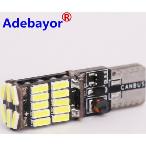 6pcs Car T10 Canbus 4014 LED 194 168 W5W 26 SMD Non polar Auto Wedge Tail Side Bulb reading plate lamp 2.5W 0.2A