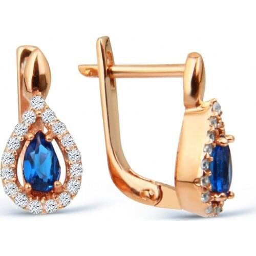 Argentum Concept-Zircon Cubic Zirconia Rose 925 Sterling Silver Earrings