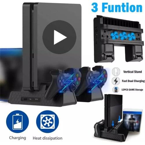 Base Support Battery Charger Dock for Sony Playstation Play Station PS 4 PS4 Pro Slim Game Console Gamepad of Controller Control